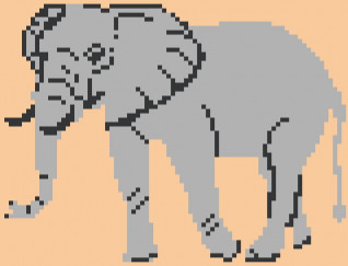Elephant Rectangular C2C Lap Blanket Pattern Download