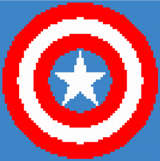 Captain America Shield Large Lap Blanket C2C Pattern Electronic Download