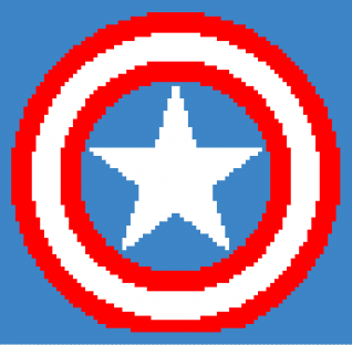 Captain America Shield EXTRA Large Lap Blanket C2C Pattern Electronic Download